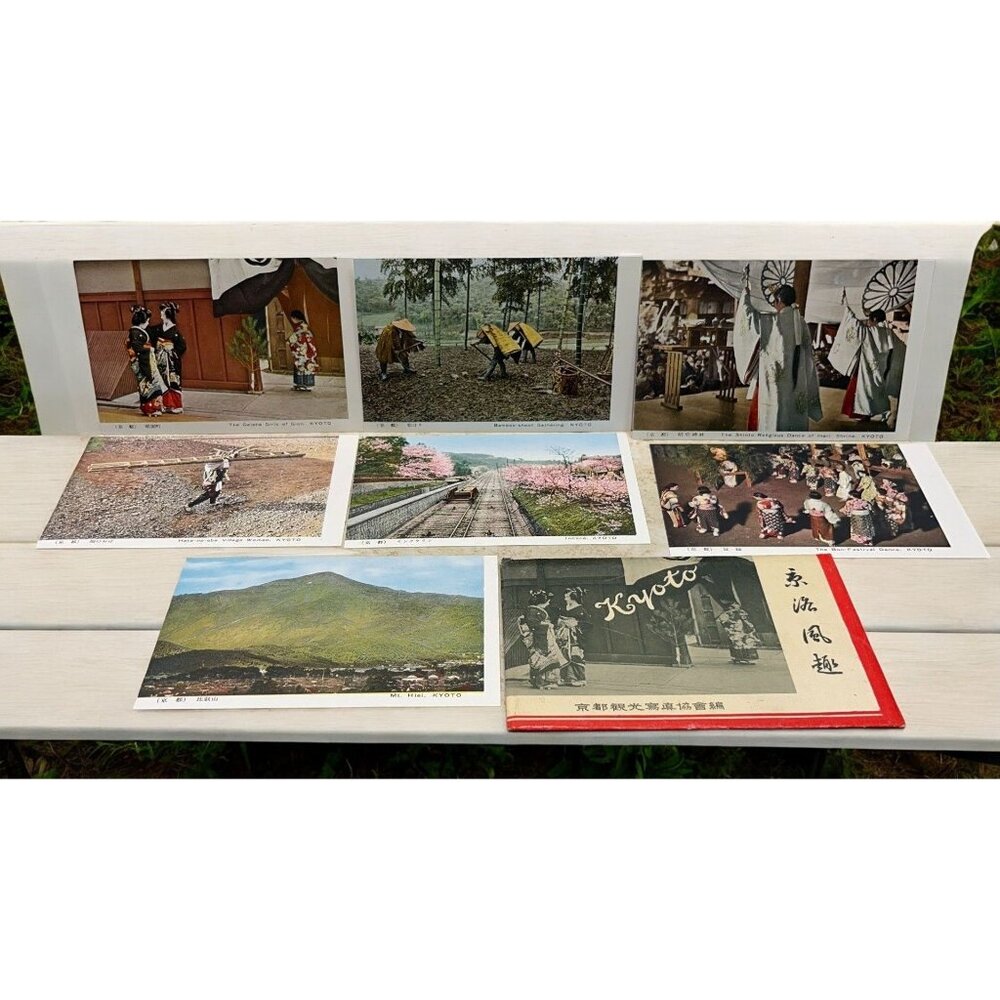 Vintage Kyoto Japan Postcards Set of 7 in Envelope Life Culture Scenes Unposted